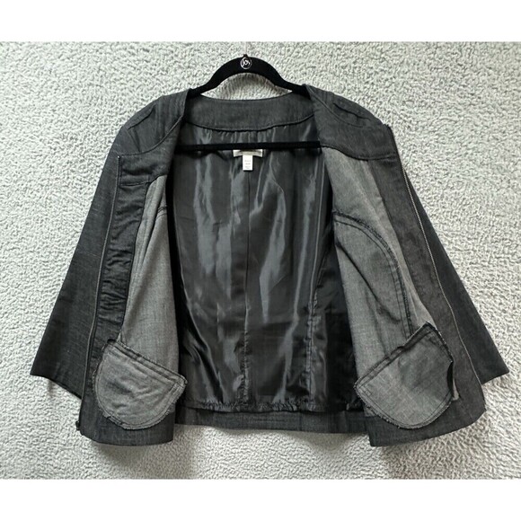 Dress Barn Jacket Womens 18/20 Gray Full Zip Pockets Lined Career Work - Picture 10 of 12